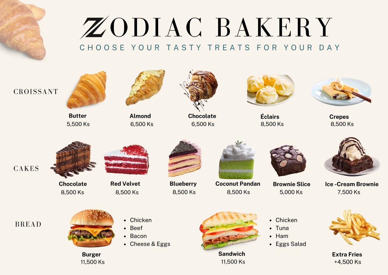 bakery menu